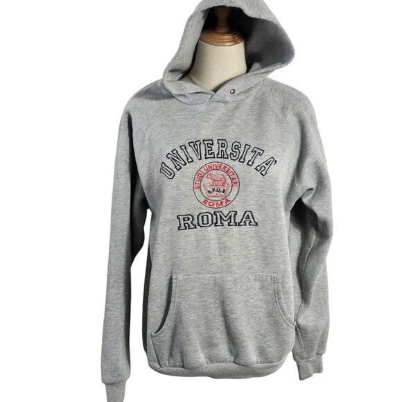 Lemon Collection Univerita Roma Italian Gray College Hoodie - Picture 2 of 9